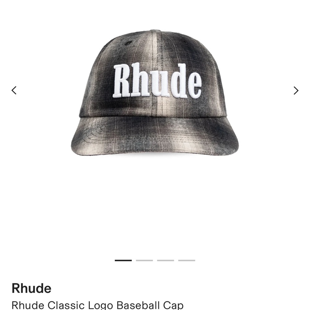 Rhude Black and White Classic Logo Baseball Cap